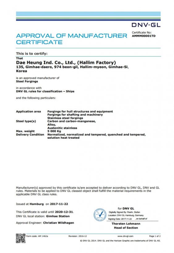 DNV GL until 20.12.31