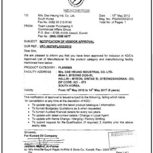 KOC Approved Vendor List